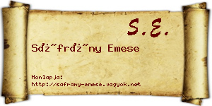 Sáfrány Emese névjegykártya