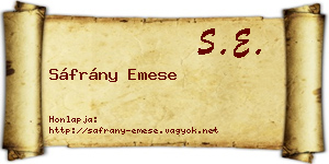 Sáfrány Emese névjegykártya